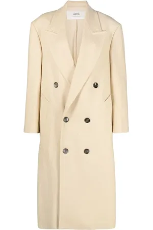 Ami Double-Breasted Coats, female, , XS, Cream Double-Breasted Coat