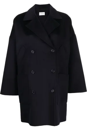 P.A.R.O.S.H. Double-Breasted Coats, female, , M, Navy Cashmere Double-Breasted Coat