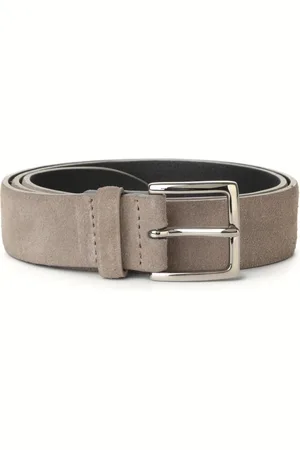 Orciani Supersoft Suede Belt Silver Buckle
