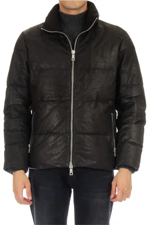 GIORGIO BRATO Padded Leather Jacket with Quilted Detail