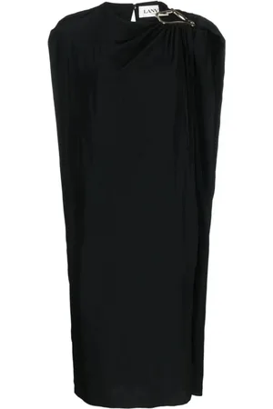 Lanvin Midi Dresses, female, , S, Sleeveless Draped Knee Dress