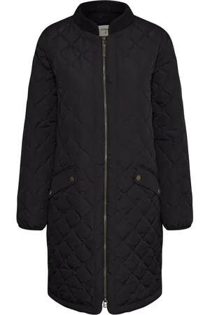 Cream Winter Jackets, female, , S, Quilted Jacket with Ribbed Trim