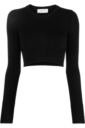 Marine Serre Rib Knit Cropped Top