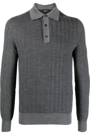 BRIONI Round-neck Knitwear, male, , M, Polo with buttons