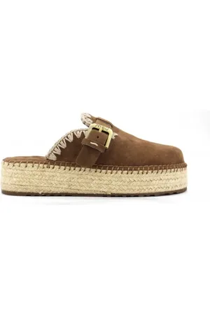 Mou Mules, female, , 3 UK, Suede clog with jute wedge