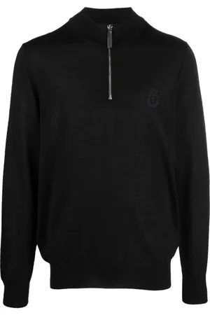 BILLIONAIRE Merino wool pullover zip mock