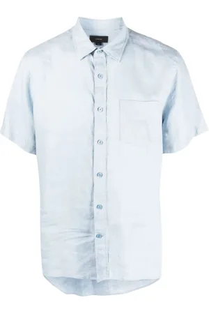Vince Short Sleeve Shirts, male, , XL, Linen short sleeve shirt