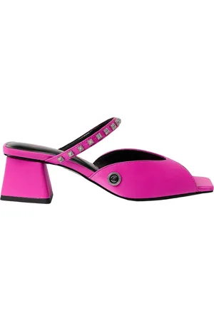 Roberto Cavalli Satin Sandal with Metal Details