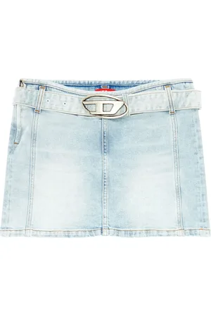 Diesel Denim Mini Skirt with Logo Belt