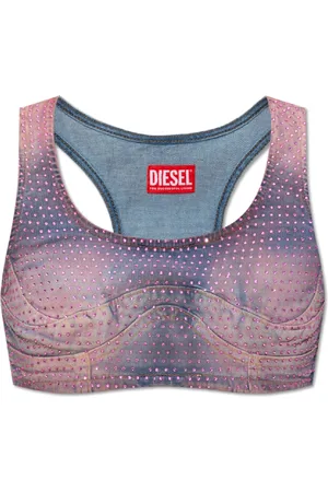 Diesel Crystal Embellished Denim Tank Top