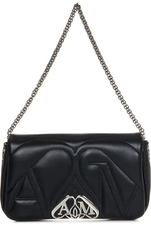 Alexander McQueen Quilted Seal Logo Shoulder Bag