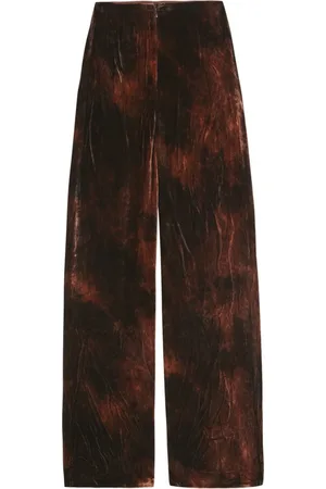 Cortana Straight Trousers, female, , M, Wide velvet silk Trousers