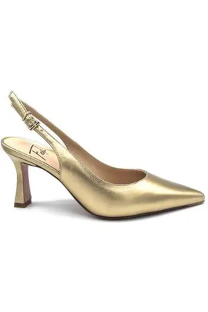 ROBERTO FESTA Gold Laminate Slingback Heels