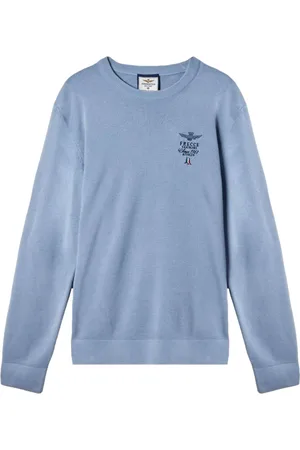 Aeronautica Militare Round-neck Knitwear, male, , S, Ice Crew Neck Cotton Jumper