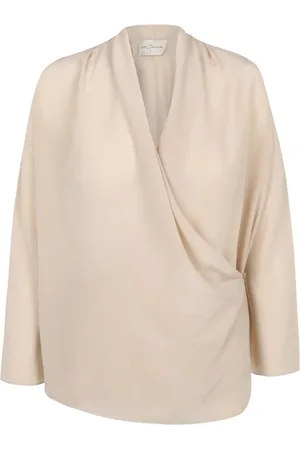 Cortana Blouses, female, , XL, Silk Cross-Front Top with V-Neck