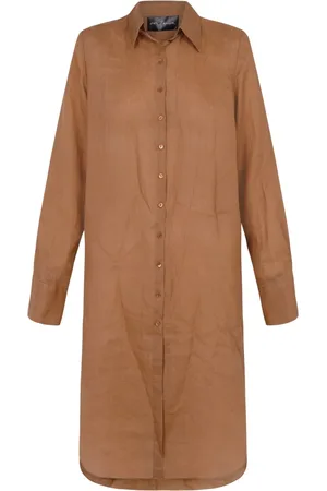 Cortana Tunics, female, , 2XL, Oversized Ramie Terracotta Shirt