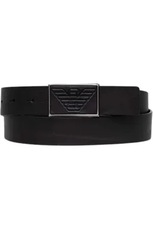 Emporio Armani Belts, male, , 90 CM, Leather Belt with Leather Buckle