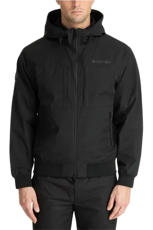 Duvetica Winter Jackets, male, , M, Hooded Zip Jacket with Logo Pockets