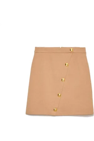 GAËLLE Short Skirts, female, , 2XS, Milano Point Skirt with Camel Logo Buttons