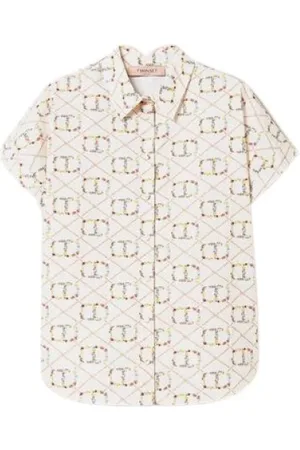 Twin-Set Short Sleeve Shirt with Oval T Print