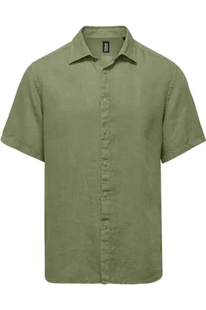 Bomboogie Short Sleeve Shirts, male, , 3XL, Linen Short Sleeve Shirt