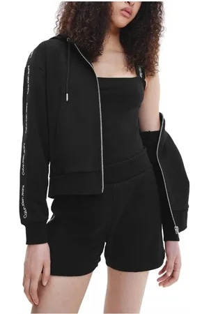Calvin Klein Zip-throughs, female, , XS, Sweat Logo Tape Zip Sweatshirt