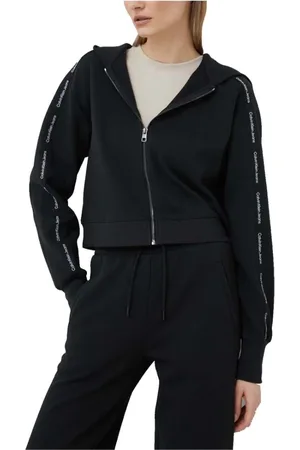 Calvin Klein Crop Zip Hoodie with Logo
