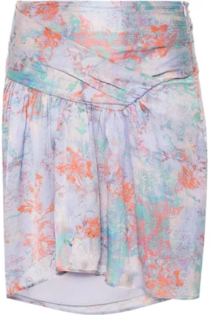 IRO Short Skirts, female, , XS, Lilac Abstract Pattern Silk Skirt
