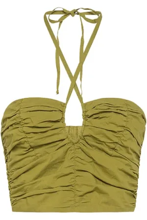 FORTE FORTE Sleeveless Tops, female, , XS, Draped Cotton Bustier Top