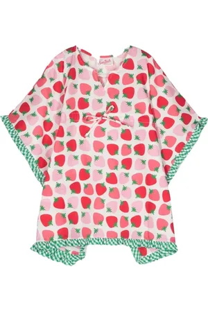 MC2 SAINT BARTH Redberry Vichy Caftan Dress
