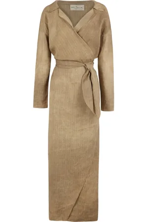 Cortana Wrap Dresses, female, , L, Raja, midi dress in malted linen