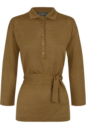 Cortana Rinen, top in mustard linen point