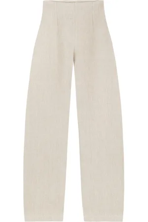 Cortana Straight Trousers, female, , M, Dover, linen and cashmere raw Trousers