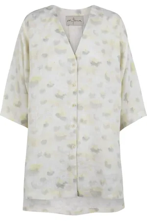 Cortana Blouses, female, , 2XL, Diana, linen printed top