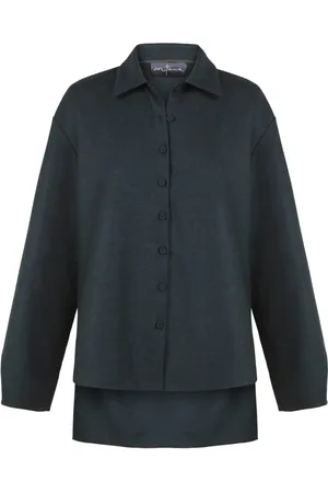 Cortana Shirts, female, , L, Pencil, top in wool and cashmere pine