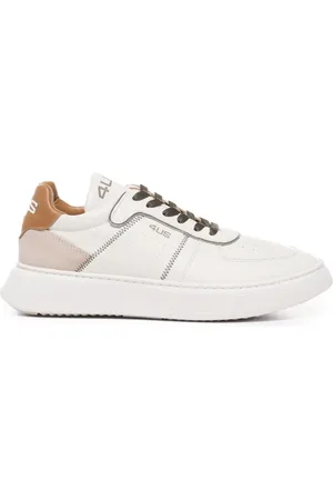 Paciotti Italian Leather Trainers Cream Mustard