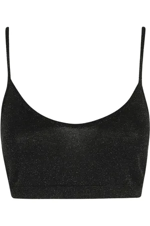 FEDERICA TOSI Sleeveless Tops, female, , S, Lurex Cropped Top with Thin Straps