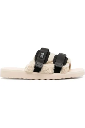 SUICOKE Sliders, male, , 12 UK, Black Moto Logo Patch Sandals