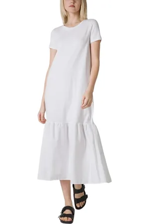 Deha Midi Dresses, female, , M, Cotton Dress with Ruffle