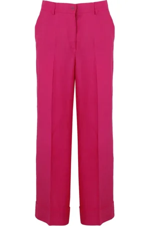 P.A.R.O.S.H. Wide Leg Linen Blend Trousers