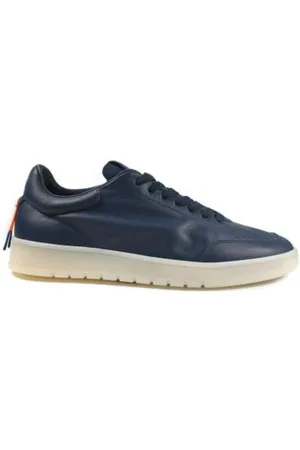 Barracuda Sneakers, male, , 6 UK, Navy Leather Trainers with Color Accents