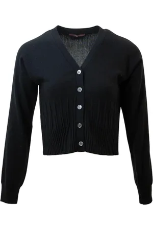 High Cardigans, female, , S, Jacket with Ribbed V-Neck and Button Closure