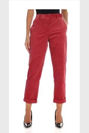 Paul Smith Wide Trousers, female, , 2XS, Magenta Corduroy Wide Leg Trousers