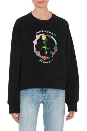 Moschino Sweatshirts, female, , M, Floral Symbol Print Cotton Sweatshirt
