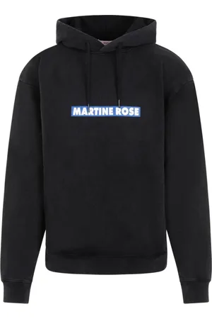 MARTINE ROSE Hoodies, male, , M, Cotton Hoodie with Signature Print