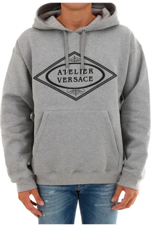 VERSACE Hoodies, male, , S, Atelier Logo Hooded Sweatshirt