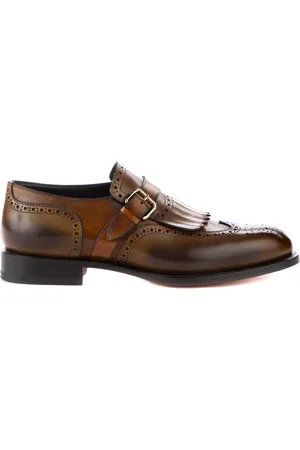 santoni Business Shoes, male, , 6 UK, Leather Business Shoes with Fringes