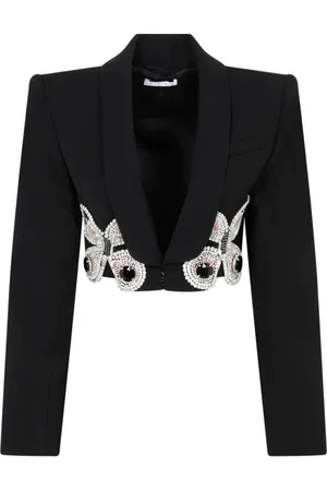 AREA Wool Butterfly Cropped Blazer