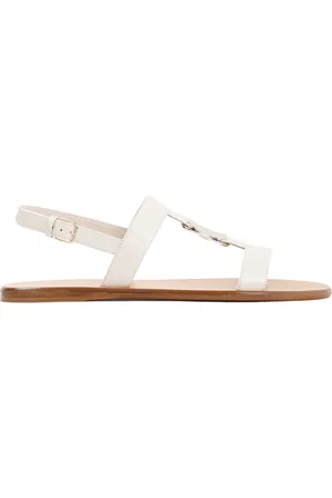 Salvatore Ferragamo Flat Sandals, female, , 2 UK, Nude Leather Sandals Vida Style