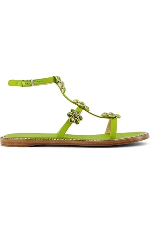 Giambattista Valli Flat Sandals, female, , 3 UK, Apple Rhinestone Flat Sandals